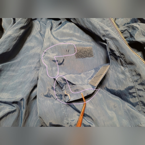 Helmut Lang Sheer Bomber Jacket Cobalt Blue Sz XS 100% Lamb Shearling Fur Collar - Picture 10 of 16